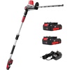 image:imageMZK 20V MAX 23inch Cordless Pole Hedge Trimmer Attachment 8Feet Reach Electric Hedge Trimmer with Extension Pole MultiAngle for Garden Lawn TrimmingTwo Batteries and Charger IncludedRED BLACK