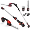 image:imageMZK 2in1 20V Pole Mini Hedge Trimmer amp Grass Shear 13ft Reach Electric Hedge Trimmer with Extension Pole MultiAngle 2Batteries and Charger Included 13FT13ft 1battery