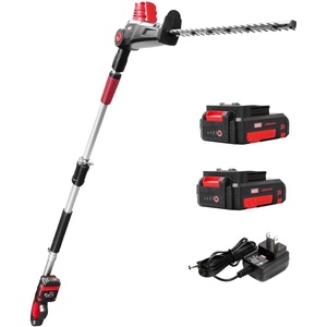 image:imageMZK 20V MAX 23inch Cordless Pole Hedge Trimmer Attachment 8Feet Reach Electric Hedge Trimmer with Extension Pole MultiAngle for Garden Lawn TrimmingTwo Batteries and Charger IncludedRED BLACK
