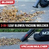 image:imageMZK 40V Cordless Leaf Blower Vacuum Mulcher 3in1 Battery Powered Leaf Vacuum with 40L Bag 600 CFM 160 MPH 240Ah Batteries for Lawn Yard CleanupRed