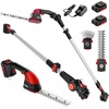 image:imageMZK 2in1 20V Pole Mini Hedge Trimmer amp Grass Shear 13ft Reach Electric Hedge Trimmer with Extension Pole MultiAngleUsed in GardenYard2Batteries and Charger IncludedRED