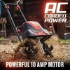 image:imageMZK 12Inch 105 Amp Corded Electric TillerCultivator for Gardening 8inch tillling Depth Powerful and Lightweight Tiller Electric Garden Rototiller for LawnYardGarden Soil DiggingTC12A03Red