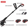 image:imageMZK 20V Cordless Tiller Cultivator with Steel Tines8inch Wide Battery Powered Garden Cultivator 360RPM Electric Mini Tiller for LawnGardeningSoil Cultivation2  2AH BatteryampCharger Included1 Battery