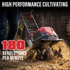 image:imageMZK 40V 12inch Cordless Garden Tiller 12In Width and 86In Depth Garden RototillerBattery Powered Garden Cultivator for LawnGardeningSoil Cultivation2  40Ah BatteryampCharger IncludedTC12D02Red