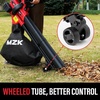 image:imageMZK 40V Leaf Vacuum Mulcher 600 CFM Cordless Blower  Highairflow 3in1 tool with 40L bag and dual batteries for leaf collection around lawns and drivewaysRed