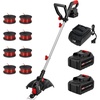 image:imageMZK 20V 12Inch Cordless Weed Wacker 8000 RPM 40Ah Batteryred