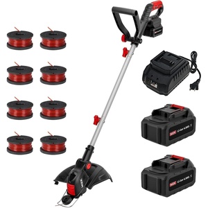 image:imageMZK 20V 12Inch Cordless Weed Wacker 8000 RPM 40Ah BatteryRed Black