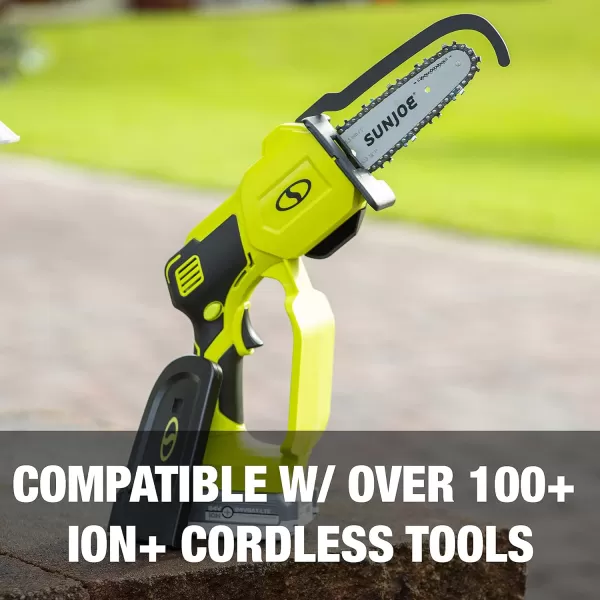 Sun Joe 24V-HCS-LTE-P1 24-Volt iON+ Cordless Mini Chainsaw, Green &amp; SWJ-OIL Premium Bar, Chain and Sprocket Oil, All Season Chainsaw Chain Lubrication, 1-Quart