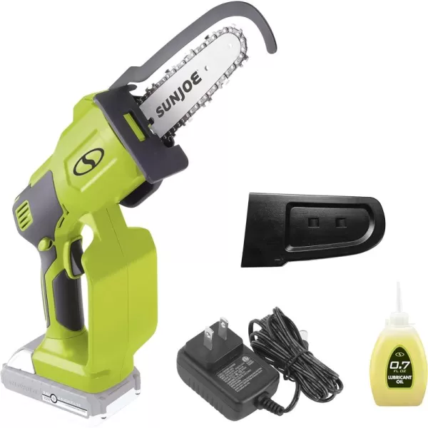 Sun Joe 24V-HCS-LTE-P1 24-Volt iON+ Cordless Mini Chainsaw, Green &amp; SWJ-OIL Premium Bar, Chain and Sprocket Oil, All Season Chainsaw Chain Lubrication, 1-Quart