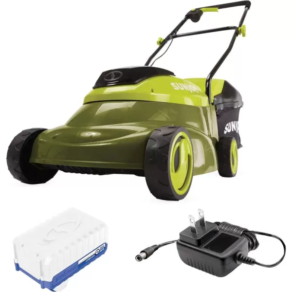 Sun Joe 24V-MJ14C 24-Volt IONMAX Cordless Push Lawn Mower Kit, 14-inch, W/ 4.0-Ah Battery + Charger