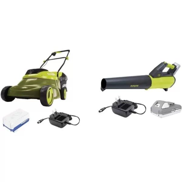 Sun Joe 24V-MJ14C 24-Volt IONMAX Cordless Push Lawn Mower Kit, 14-inch, W/ 4.0-Ah Battery + Charger