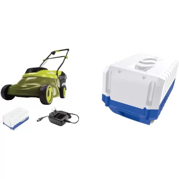 Sun Joe 24V-MJ14C 24-Volt IONMAX Cordless Push Lawn Mower Kit, 14-inch, W/ 4.0-Ah Battery + Charger