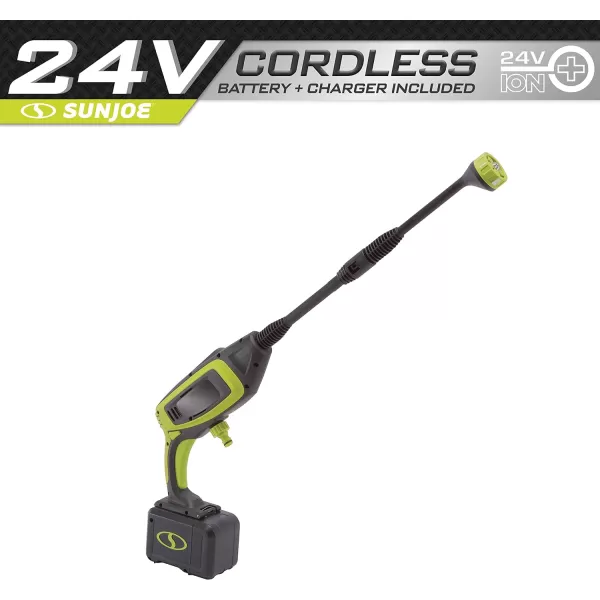 Sun Joe 24V-PP350-LTE-P1 24-Volt IONMAX Power Cleaner Kit, W/ 2.0-Ah Battery + Charger, Water Siphon Hose, Utility Brush, and more, Portable Cleaning On-The-Go)