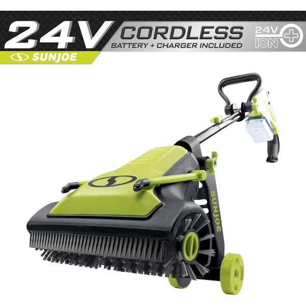 Sun Joe 24V-PSC 24-Volt IONMAX Cordless Surface &amp; Patio Cleaner Kit, Nylon Bristle Brushes, Dual Spray Nozzle, W/ 4.0-Ah Battery + Charger)