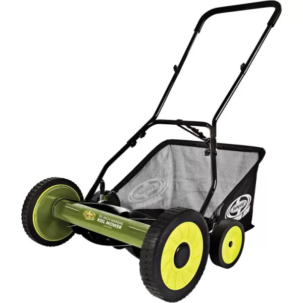 Sun Joe FBA MJ502M Reel Mower w/ 8.5-Gallon, 9-Position Height Adjustment, Foam Grip, Compact Design, Green, 20-Inch Manual w/Grass Catcher
