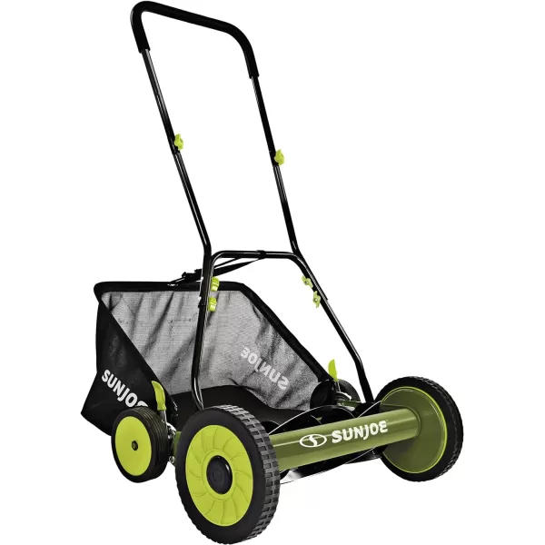 Sun Joe FBA MJ502M Reel Mower w/ 8.5-Gallon, 9-Position Height Adjustment, Foam Grip, Compact Design, Green, 20-Inch Manual w/Grass Catcher
