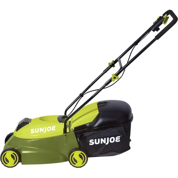 Sun Joe MJ401C-XR 14-Inch 28-Volt 5-Amp Cordless Lawn Mower w/Brushless Motor, 10.6-Gallon Detachable Collection Bag, Lightweight, Green