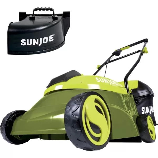 Sun Joe MJ401C-XR 14-Inch 28-Volt 5-Amp Cordless Lawn Mower w/Brushless Motor, 10.6-Gallon Detachable Collection Bag, Lightweight, Green