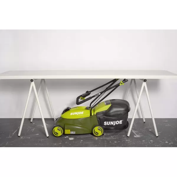 Sun Joe MJ401C-XR 14-Inch 28-Volt 5-Amp Cordless Lawn Mower w/Brushless Motor, 10.6-Gallon Detachable Collection Bag, Lightweight, Green