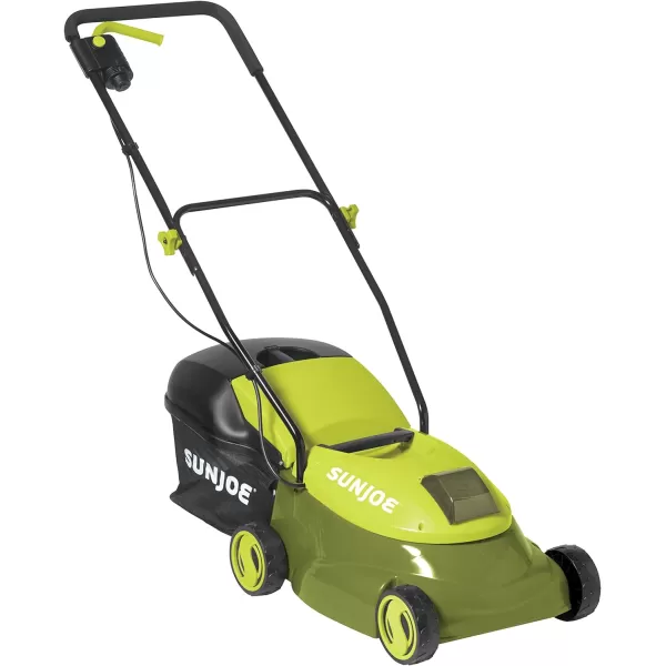 Sun Joe MJ401C-XR 14-Inch 28-Volt 5-Amp Cordless Lawn Mower w/Brushless Motor, 10.6-Gallon Detachable Collection Bag, Lightweight, Green