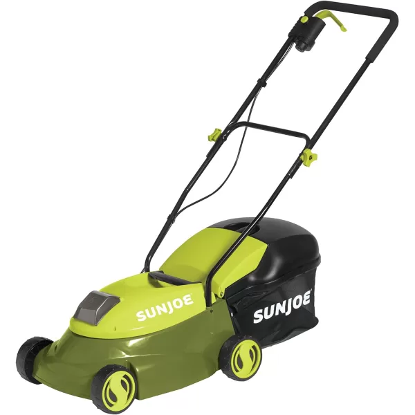 Sun Joe MJ401C-XR 14-Inch 28-Volt 5-Amp Cordless Lawn Mower w/Brushless Motor, 10.6-Gallon Detachable Collection Bag, Lightweight, Green