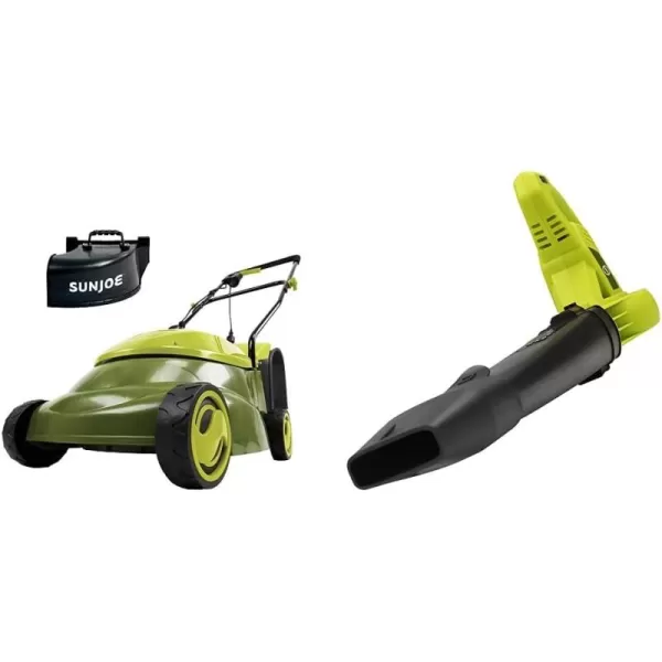 Sun Joe MJ401E-PRO Electric Lawn Mower w/Collapsible Handle, 3-Position Height Control, 10.6-Gallon Bag and Side Discharge Chute, 14"/13 Amp, Green
