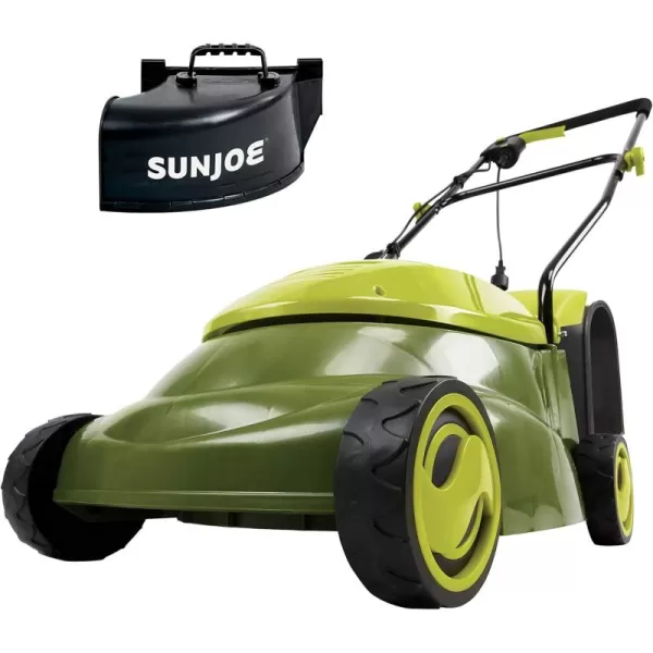 Sun Joe MJ401E-PRO Electric Lawn Mower w/Collapsible Handle, 3-Position Height Control, 10.6-Gallon Bag and Side Discharge Chute, 14"/13 Amp, Green