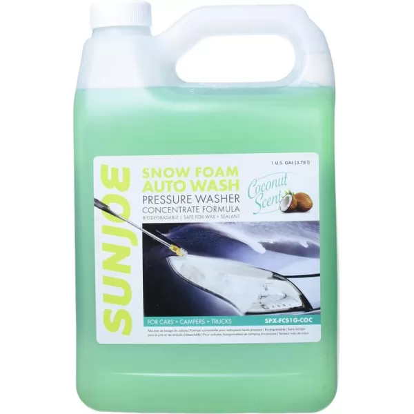 Sun Joe SPX-FCS1G-COC Premium Snow Foam Coconut Scent Car Wash Soap &amp; Cleaner, 1 Gallon)