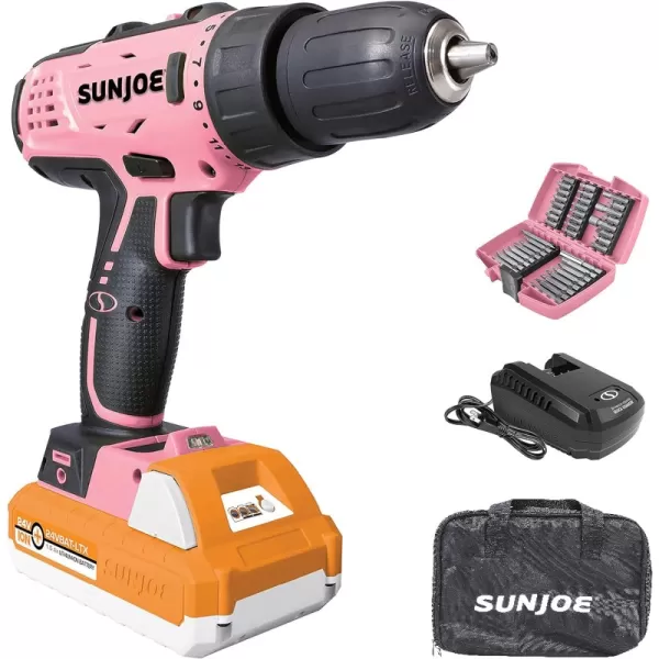 Cordless Drill Bundle, Pink w/ (1.5-Ah Battery + Charger)