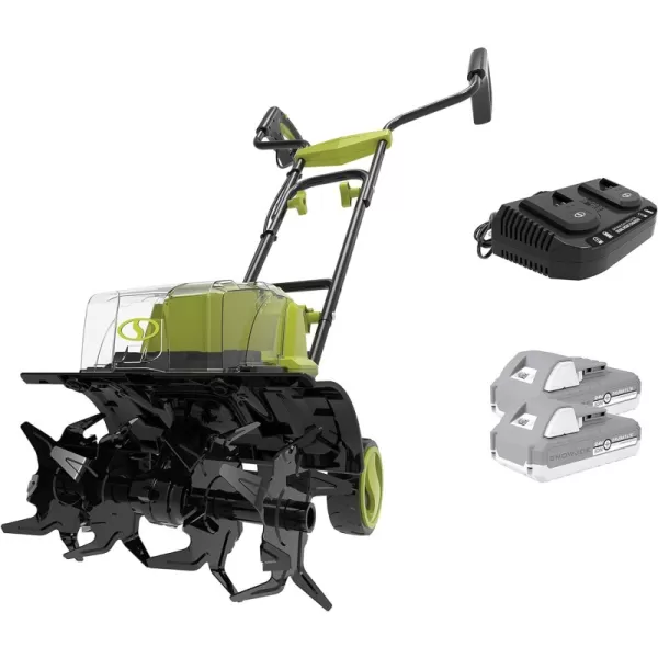 Kit (w/ (2x) 2.0-Ah Batteries + Charger) Tiller/Cultivator Tiller + Cultivator, 14-Inch Tilling Width
