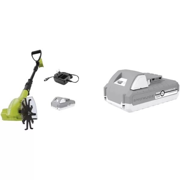 Kit (w/2.0-Ah Battery + Charger) Tiller/Cultivator + Lithium-Ion Battery Tiller + Weeder, .9-Inch Tilling Width