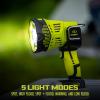 imageSun Joe 24V1500FLLTE 24V IONMAX Cordless 1500Max Lumen LED Handheld FlashlightSpotlightFloodlight 700Yard Illumination 90Degree Pivot Head Belt Hook w 20Ah Battery and ChargerPromotional Kit w20Ah battery  charger