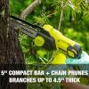 imageSun Joe 24VHCSLTEP1 24Volt iON Cordless Mini Chainsaw Green ampamp SWJOIL Premium Bar Chain and Sprocket Oil All Season Chainsaw Chain Lubrication 1QuartPromo Kit