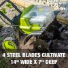 imageSun Joe 24VX2TLR14 48Volt iON Cordless Garden TillerCultivator Kit  W 2 x 20Ah Batteries and Charger