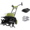 imageSun Joe 24VX2TLR14 48Volt iON Cordless Garden TillerCultivator Kit  W 2 x 20Ah Batteries and Charger