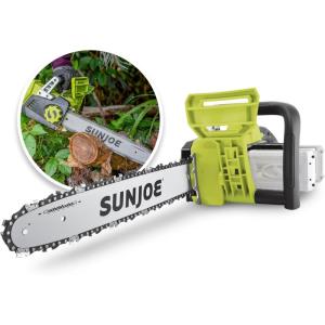 imageSun Joe 24VX2CS16 48Volt IONMAX Cordless Chain Saw 16inch Kit w 2 x 20Ah Batteries  Quick ChargerKit w 2 x 20Ah Batteries  Quick Charger