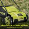 imageSun Joe AJ801E 12Amp Electric Dethatcher and Scarifier wRemoveable 8 Gal Collection Bag Height Adjustment ampamp Airboost Technology 13 Inch Black126Inch  12Amp Corded