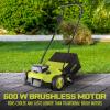 imageSun Joe AJ801E 12Amp Electric Dethatcher and Scarifier wRemoveable 8 Gal Collection Bag Height Adjustment ampamp Airboost Technology 13 Inch Black15Inch  Cordless Kit w2 x 4Amp Batteries