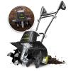 imageSun Joe Electric Garden Tiller Cultivator Steel Tines 12 Amp 16 Inch Black16Inch  120Amp