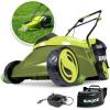 imageSun Joe MJ401CPRO 14Inch 28Volt Cordless Push Lawn Mower wRear Discharge Chute Pro Version14Inch  28Volt 4Amp Cordless wSide Discharge