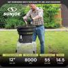 imageSun Joe Electric Leaf MulcherShredder Outdoor 13 Amp 8000 RPM Machine  Mulch up to 55 Gallons per Minute Adjustable Control Dial SDJ61613Amp