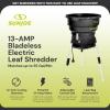 imageSun Joe Electric Leaf MulcherShredder Outdoor 13 Amp 8000 RPM Machine  Mulch up to 55 Gallons per Minute Adjustable Control Dial SDJ61613Amp