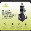 imageSun Joe Wood Chipper Shredder 15Amp Corded Electric Yard Waste Shredding Machine with Collection Bag 17 Inch Cutting Diameter Black CJ603EShredder