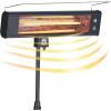 imageSun Joe SJPH1500E 5118 BTU Remote Controlled WaterResistant Electric IndoorOutdoor Patio Infrared Heater wWall Mount Bracket