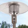 imageSun Joe SJPPH48SLV 48000BTU Max Propane Outdoor Patio Heater wWheels and Built in Bar Table SilverBronze