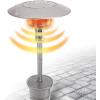 imageSun Joe SJPPH48SLV 48000BTU Max Propane Outdoor Patio Heater wWheels and Built in Bar Table SilverSilver