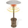 imageSun Joe SJPPH48SLV 48000BTU Max Propane Outdoor Patio Heater wWheels and Built in Bar Table SilverBronze