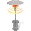 imageSun Joe SJPPH48SLV 48000BTU Max Propane Outdoor Patio Heater wWheels and Built in Bar Table SilverSilver