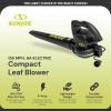 imageSun Joe AllPurpose Electric Leaf Blower 6Amp Motor 155 MPH 260 CFM Black  Lightweight ampamp Compact OneHand Operation for Yards Porches Patios Walkways Decks Garage ampamp Light Snow SBJ597EBlack