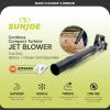 imageSun Joe Jet Leaf Blower with Cordless Compact Turbine ampamp Quick Charging IONMAX 24V Green  Portable BatteryPowered Electric Blower for Lawn Garden and Yard 24VTBLTEJet Blower  Tool Only
